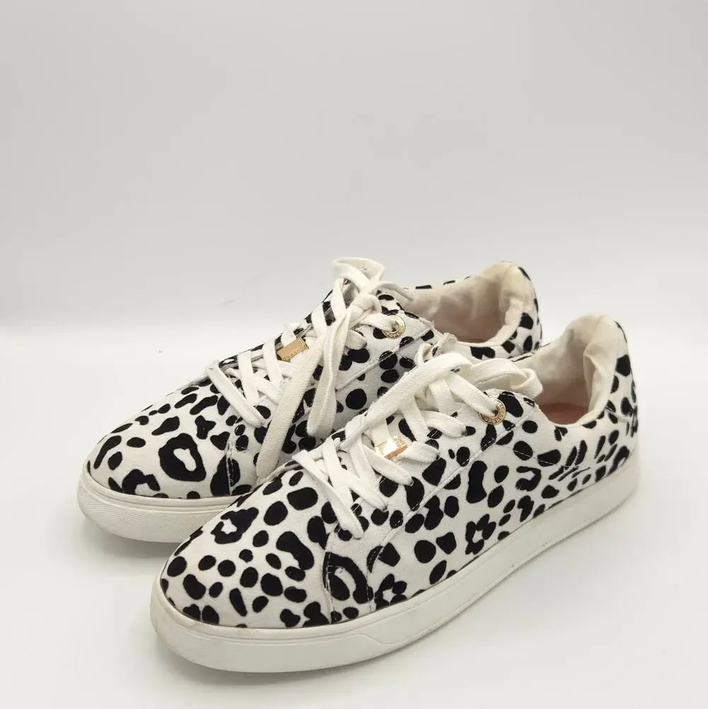 Topshop women's Platform Leopard print Cabo black white sneakers size 5